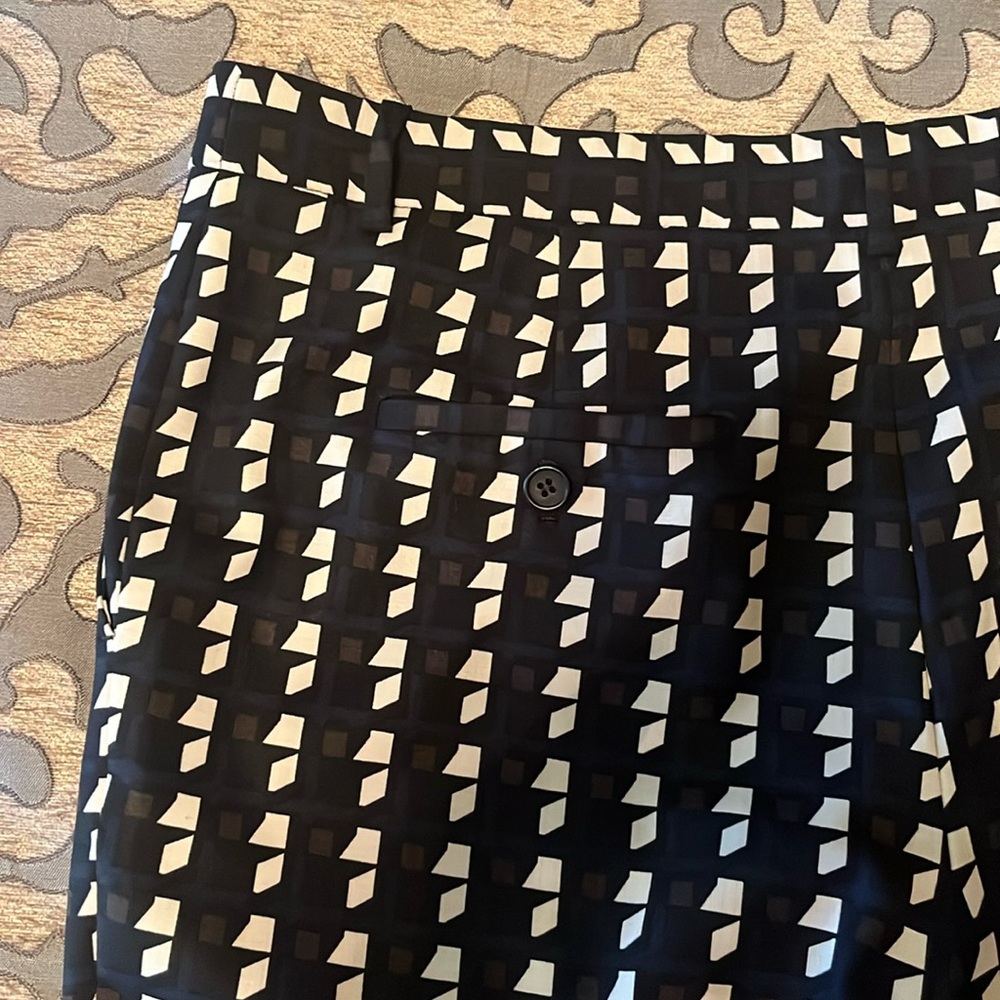 Theory Patterned Crop Pants Size 8 - image 5